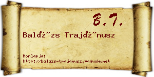 Balázs Trajánusz névjegykártya