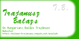 trajanusz balazs business card